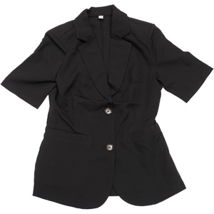 image:imageAllegra K Short Sleeve Blazer for Womens Work Office Notched Lapel Button Down Suit JacketsBlack