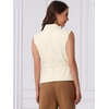 image:imageAllegra K Business Casual Blazer Vest for Womens Belted Dressy Sleeveless BlazerBeige