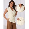 image:imageAllegra K Business Casual Blazer Vest for Womens Belted Dressy Sleeveless BlazerBeige
