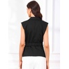 image:imageAllegra K Business Casual Blazer Vest for Womens Belted Dressy Sleeveless BlazerBlack