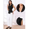 image:imageAllegra K Business Casual Blazer Vest for Womens Belted Dressy Sleeveless BlazerBlack