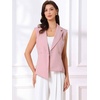 image:imageAllegra K Business Casual Blazer Vest for Womens Belted Dressy Sleeveless BlazerPink