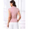 image:imageAllegra K Business Casual Blazer Vest for Womens Belted Dressy Sleeveless BlazerPink