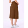 image:imageAllegra K Casual Denim Skirt for Womens High Waist Split Back Pockets Midi Jean SkirtsBrown