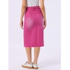 image:imageAllegra K Casual Denim Skirt for Womens High Waist Split Back Pockets Midi Jean SkirtsWashed Pink