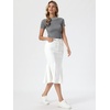 image:imageAllegra K Denim Jean Skirt for Women Casual Washed High Waisted Fishtail Midi Jean SkirtsCream White