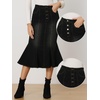 image:imageAllegra K Denim Skirt for Womens Washed High Waisted Fishtail Midi Jean SkirtsBlack
