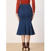 image:imageAllegra K Denim Skirt for Womens Washed High Waisted Fishtail Midi Jean SkirtsBlue