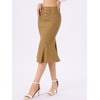 image:imageAllegra K Denim Skirt for Womens Washed High Waisted Fishtail Midi Jean SkirtsBrown