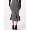 image:imageAllegra K Denim Skirt for Womens Washed High Waisted Fishtail Midi Jean SkirtsGrey