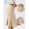 image:imageAllegra K Denim Skirt for Womens Washed High Waisted Fishtail Midi Jean SkirtsKhaki