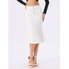 image:imageAllegra K Denim Skirt for Womens Washed High Waisted Fishtail Midi Jean SkirtsWhite
