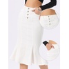 image:imageAllegra K Denim Skirt for Womens Washed High Waisted Fishtail Midi Jean SkirtsWhite