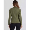 image:imageAllegra K Faux Suede Blazer for Women Lapel Collar Button Front Long Sleeve Jacket Casual Office WearArmy Green