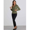 image:imageAllegra K Faux Suede Blazer for Women Lapel Collar Button Front Long Sleeve Jacket Casual Office WearArmy Green