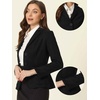 image:imageAllegra K Faux Suede Blazer for Women Lapel Collar Button Front Long Sleeve Jacket Casual Office WearBlack