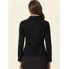 image:imageAllegra K Faux Suede Blazer for Women Lapel Collar Button Front Long Sleeve Jacket Casual Office WearBlack