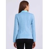 image:imageAllegra K Faux Suede Blazer for Women Lapel Collar Button Front Long Sleeve Jacket Casual Office WearBlue