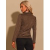 image:imageAllegra K Faux Suede Blazer for Women Lapel Collar Button Front Long Sleeve Jacket Casual Office WearBrown
