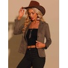 image:imageAllegra K Faux Suede Blazer for Women Lapel Collar Button Front Long Sleeve Jacket Casual Office WearBrown