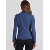 image:imageAllegra K Faux Suede Blazer for Women Lapel Collar Button Front Long Sleeve Jacket Casual Office WearDark Blue