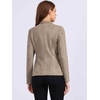 image:imageAllegra K Faux Suede Blazer for Women Lapel Collar Button Front Long Sleeve Jacket Casual Office WearDesert Tan