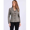 image:imageAllegra K Faux Suede Blazer for Women Lapel Collar Button Front Long Sleeve Jacket Casual Office WearGrey