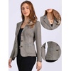 image:imageAllegra K Faux Suede Blazer for Women Lapel Collar Button Front Long Sleeve Jacket Casual Office WearGrey