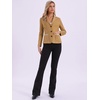 image:imageAllegra K Faux Suede Blazer for Women Lapel Collar Button Front Long Sleeve Jacket Casual Office WearKhaki