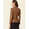 image:imageAllegra K Faux Suede Blazer for Women Lapel Collar Button Front Long Sleeve Jacket Casual Office WearLight Brown