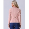 image:imageAllegra K Faux Suede Blazer for Women Lapel Collar Button Front Long Sleeve Jacket Casual Office WearPink