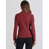 image:imageAllegra K Faux Suede Blazer for Women Lapel Collar Button Front Long Sleeve Jacket Casual Office WearReddish Brown