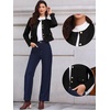 image:imageAllegra K Faux Suede Jacket for Women Collarless Long Sleeve Trendy Outerwear Button Down Vintage Casual Cropped JacketsBlack
