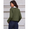 image:imageAllegra K Faux Suede Jacket for Women Collarless Long Sleeve Trendy Outerwear Button Down Vintage Casual Cropped JacketsOlive Green