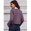 image:imageAllegra K Faux Suede Jacket for Women Collarless Long Sleeve Trendy Outerwear Button Down Vintage Casual Cropped JacketsPurple