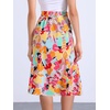 image:imageAllegra K Floral Skirt for Womens Elastic Waist ALine Midi SkirtsAbstract Floral