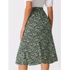 image:imageAllegra K Floral Skirt for Womens Elastic Waist ALine Midi SkirtsBlack Green