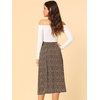 image:imageAllegra K Floral Skirt for Womens Elastic Waist ALine Midi SkirtsBlack Yellow