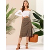 image:imageAllegra K Floral Skirt for Womens Elastic Waist ALine Midi SkirtsBlack Yellow