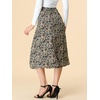 image:imageAllegra K Floral Skirt for Womens Elastic Waist ALine Midi SkirtsBlue Brown