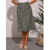 image:imageAllegra K Floral Skirt for Womens Elastic Waist ALine Midi SkirtsFloral Black White