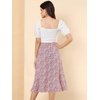 image:imageAllegra K Floral Skirt for Womens Elastic Waist ALine Midi SkirtsPink