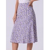 image:imageAllegra K Floral Skirt for Womens Elastic Waist ALine Midi SkirtsPurple