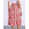 image:imageAllegra K Floral Skirt for Womens Elastic Waist ALine Midi SkirtsRed Blue