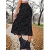 image:imageAllegra K Mesh Fishtail Skirt for Women Floral High Waist 2026 Spring Summer Bodycon Y2K Mermaid Midi SkirtsBlack