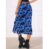 image:imageAllegra K Mesh Fishtail Skirt for Women Floral High Waist 2026 Spring Summer Bodycon Y2K Mermaid Midi SkirtsBlue