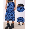 image:imageAllegra K Mesh Fishtail Skirt for Women Floral High Waist 2026 Spring Summer Bodycon Y2K Mermaid Midi SkirtsBlue