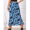 image:imageAllegra K Mesh Fishtail Skirt for Women Floral High Waist 2026 Spring Summer Bodycon Y2K Mermaid Midi SkirtsLight Blue