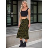 image:imageAllegra K Mesh Fishtail Skirt for Women Floral High Waist 2026 Spring Summer Bodycon Y2K Mermaid Midi SkirtsOlive Green