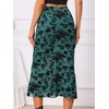 image:imageAllegra K Mesh Fishtail Skirt for Women Floral High Waist 2026 Spring Summer Bodycon Y2K Mermaid Midi SkirtsPeacock Blue